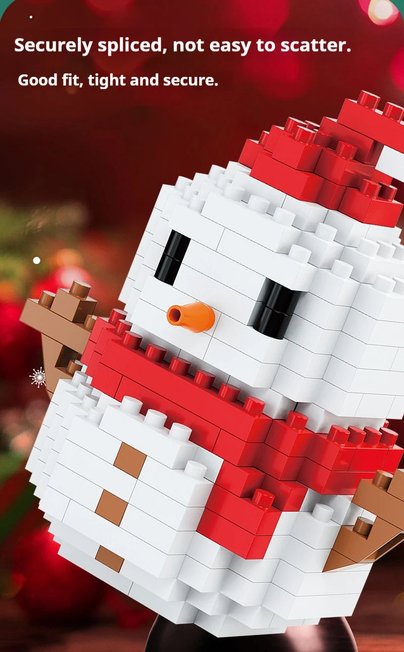 Weihnachtsgeschenke Micro Baustein DIY Domino Spiel Weihnachtsmann Rentier Urlaub Puzzle Montage Ziegel Tischdekoration Spielzeug