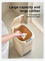 Neue Mülleimer mit großem Fassungsvermögen für Haushaltsküchen, handbetriebene oder fußbetriebene Deckel für Wohnzimmer und Badezimmer