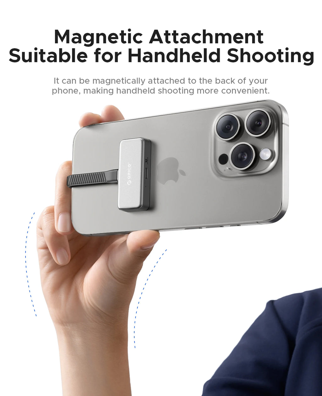 ORICO FlashPod 1 TB MINI magnetische tragbare SSD bis zu 2000 MB/s ProRes mit Direktstecker für iPhone 15 16 Serie, Tablets, Laptop