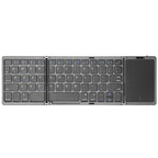 3-fach faltbare Tastatur, kabellose Mini-Tastatur, faltbare Dual-Bluetooth-Tastatur mit Touchpad für Windows, Android, iOS, iPad, Telefon