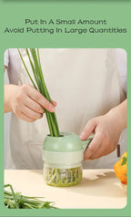 4In1 Elektrische Gemüse Cutter Set Handheld Drahtlose Elektrische Knoblauch Stampfer Lebensmittel Chopper Fleischwolf Maschine Lebensmittel Peel Scheibe