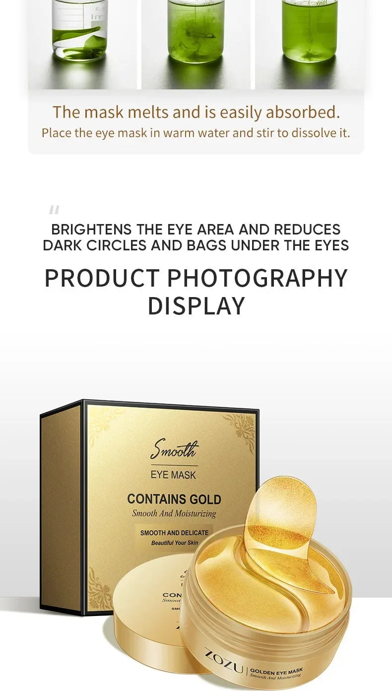 60/120 Stück Augenmaske Avocado Gold Befeuchten Straffung Verbessern Sie die Tränensäcke Augenklappen Anti-Falten-Augenklappen für Augenringe