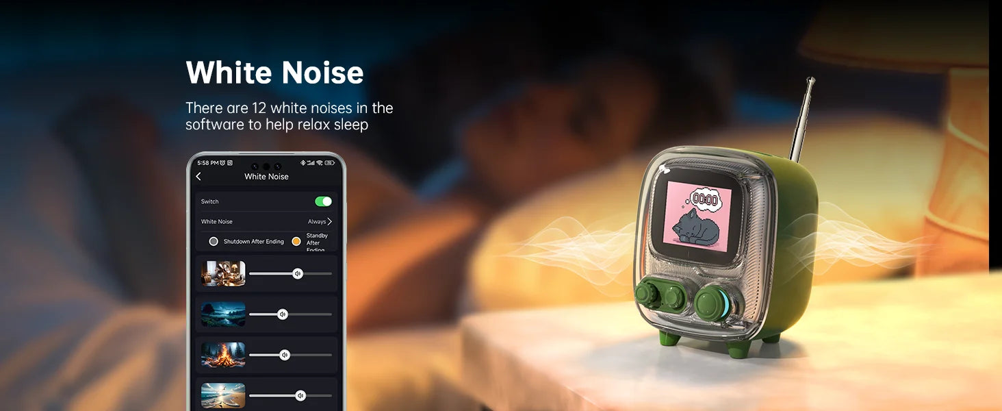 Divoom T- Santooo-2 Mini Retro White Noise Lautsprecher