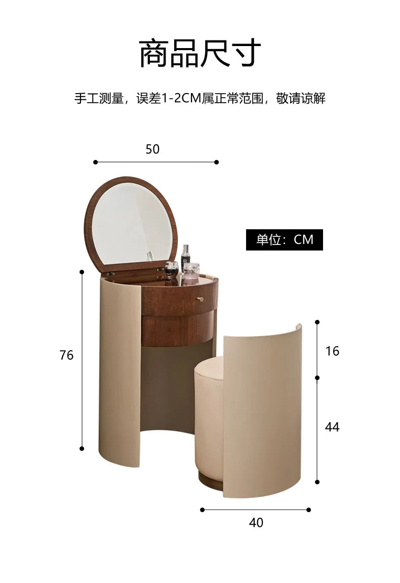 Wohnung Design Schminktisch Runde Luxus Schlafzimmer Set Schminktisch Stuhl Büro Penteadeira De Maquiagem Haus Zubehör
