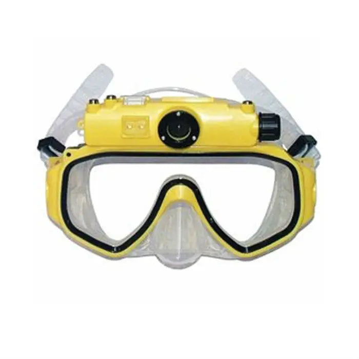 YTYIN RD-34 Tauchmaske mit integrierter HD 1080p Kamera – 5MP CMOS, 90° Weitwinkel, DVR, Gelb & Blau