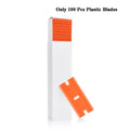 Auto-Aufkleber-Entferner-Schaber, 100 Stück, Kunststoffklingen zum Entfernen von Kleber, Schaben, Aufklebern, Etiketten und Abziehbilder aus Glas, Windschutzscheiben