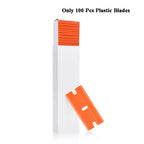 Auto-Aufkleber-Entferner-Schaber, 100 Stück, Kunststoffklingen zum Entfernen von Kleber, Schaben, Aufklebern, Etiketten und Abziehbilder aus Glas, Windschutzscheiben