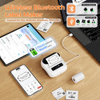 Imprimante d'étiquettes thermique Phomemo M220 75 mm pour codes-barres, adresses, courriers, dossiers, étiquettes pour téléphones et PC