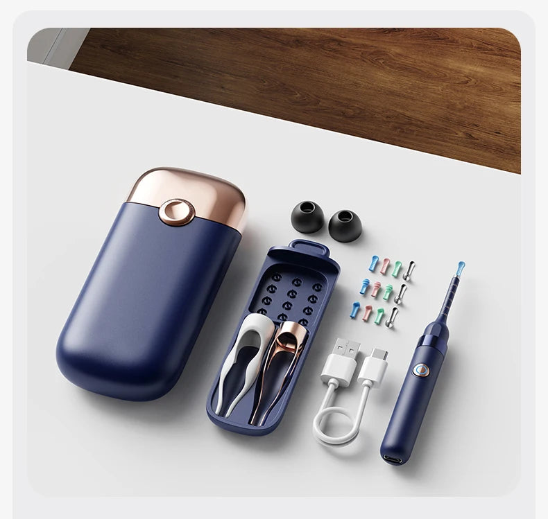 Verbesserter intelligenter visueller Ohrenschmalzreiniger mit Kamera, 800 W HD-Endoskop, multifunktionales visuelles Ohrreinigungswerkzeug, inklusive Stauraum