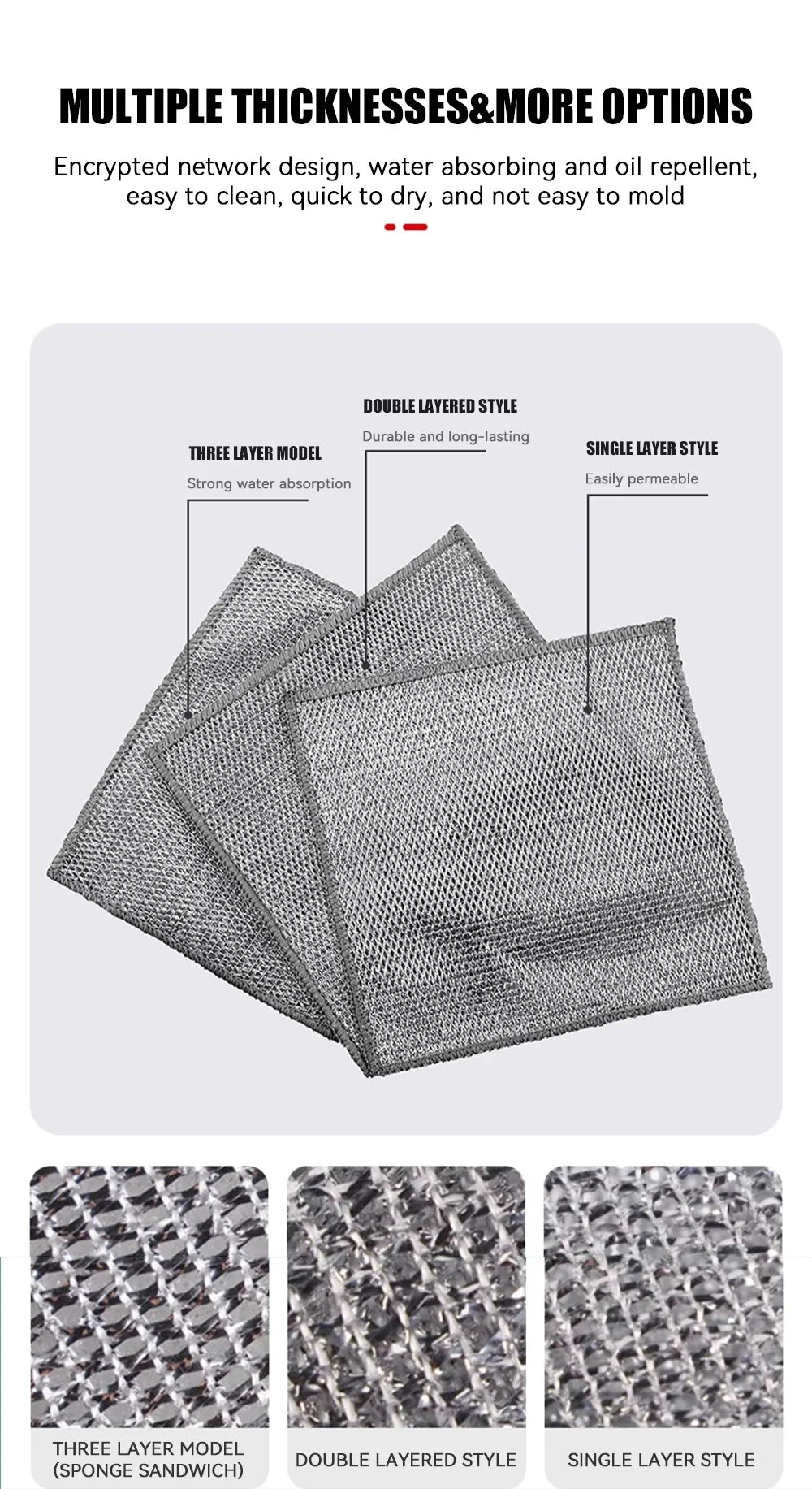 Magisches Reinigungstuch, Mehrzweck-Reinigungstuch aus Draht, innovatives Geschirrnetz, Handtuch für das Geschirrspülgitter in der Küche