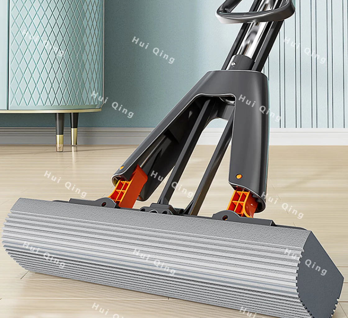 Gepresster selbstentleerender Gummi-Baumwollmopp, freihändiger magischer selbstreinigender Flachmopp, wiederverwendbarer Schwamm, Haushalts-Bodenreinigungswerkzeug