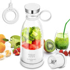 HAOYUNMA Tragbarer Mini-Mixer 350ml – USB-Magnetladung, 4 Klingen, 50W | Smoothies & Saft | Weiß & Pink