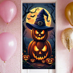 Event-Banner, bunter Druck, Kürbis-Laternen-Banner, Kürbis-Banner, Halloween-Party, Feiertagsfeier, gruselige Tür-Banner-Abdeckung