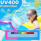 Schwimmbrille für Kinder mit großem Rahmen, Nasenclips und Ohrstöpseln