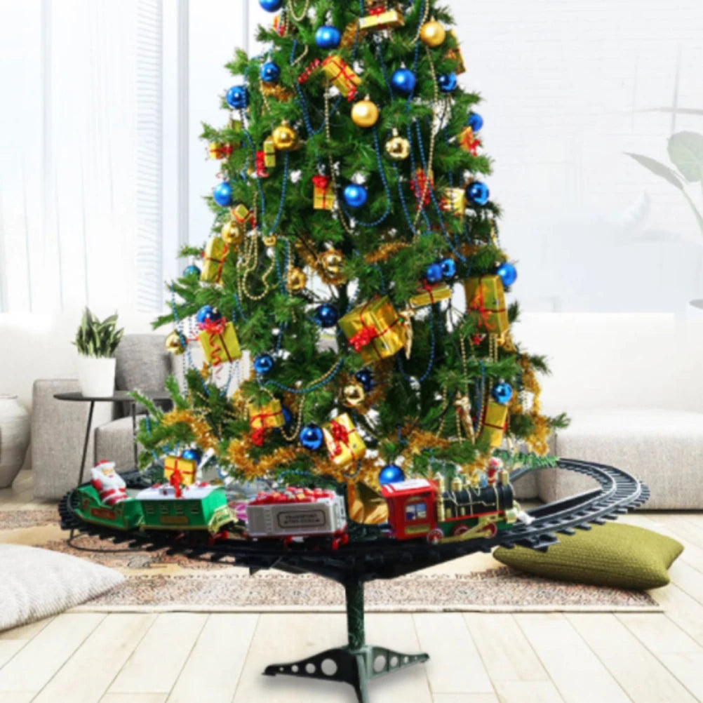 Weihnachtszug-Set mit Geräuschen und Lichtern, elektrisches Schienenauto-Spielzeug, Mini-Zug-Spielzeugset für Weihnachten und Heimdekoration