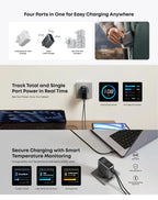 (EU Stock) Anker 140W USB-C Ladegerät, Laptop Ladegerät, 4-Port Multi-Geräte Schnellladeleistung, Fortschrittliches GaN Netzteil