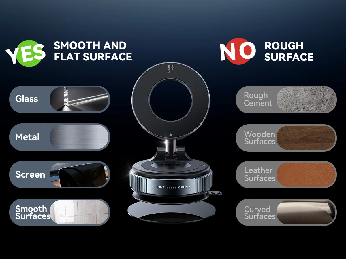 Joyroom Faltbarer magnetischer Autotelefonhalter, 360°-Drehung, Saugnapf-Autotelefonhalterung für iPhone 16-12 Serie 4,7-7'' Telefone