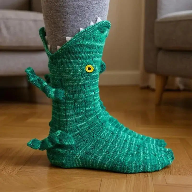 Neue 3D Stricken Tier Socken Hand Gehäkelte Doppel Schicht Neuheit Boden Socken Anti-Schweiß Warme Winter Socken Erwachsene Kind weihnachten Geschenk