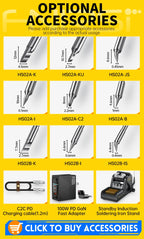 FNIRSI HS-02 Tragbares Wärme-Werkzeugkastenset, 100 W Leistung, einstellbare Temperatur, schnelle Erwärmung, Reparaturausrüstung, 100–450 ℃   für DIY-Reparatur