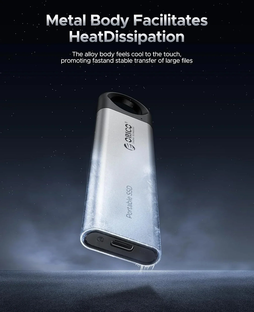 ORICO 1 TB externe SSD bis zu 1050 MB/s Design zum Aufhängen, tragbares Solid-State-Laufwerk, PSSD für Tablets, Laptops, C10