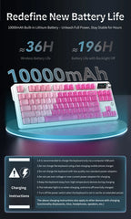 AJAZZ MK87 Drahtlose mechanische Tastatur 75 % Tri-Mode RGB PBT Tastenkappen Hot-Swap-Gaming-Tastaturdichtung 10000 mAh für Gamer PC/Mac