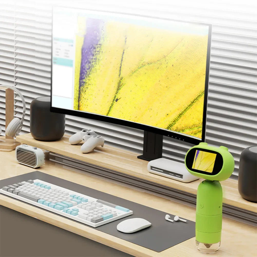 1000x Kinder mikroskop elektronische Lupe Kamera 200 Megapixel pädagogische Wissenschaft Spielzeug mit 8 LED-Licht Foto Video-Funktion