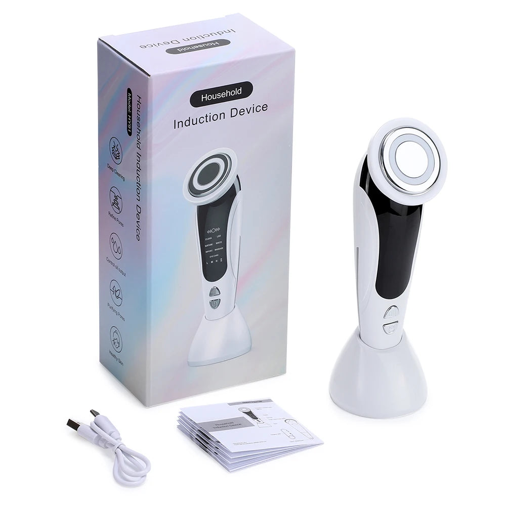 EMS Gesichtsmassagegerät LED Lichttherapie Sonic Ion Vibration Hautstraffung Facelifting Anti Falten Schönheitsgerät Hautpflegewerkzeug