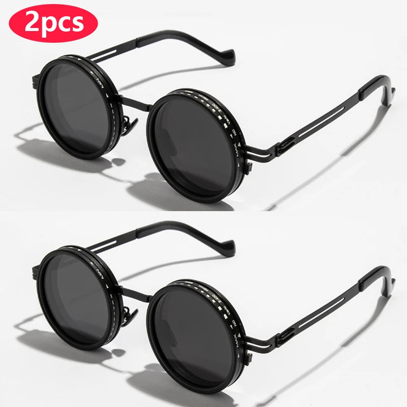 Ah-Mee ND2-400 Sonnenbrille – Polarisiert, 9 Stufen, UV400, Punk-Stil, Unisex