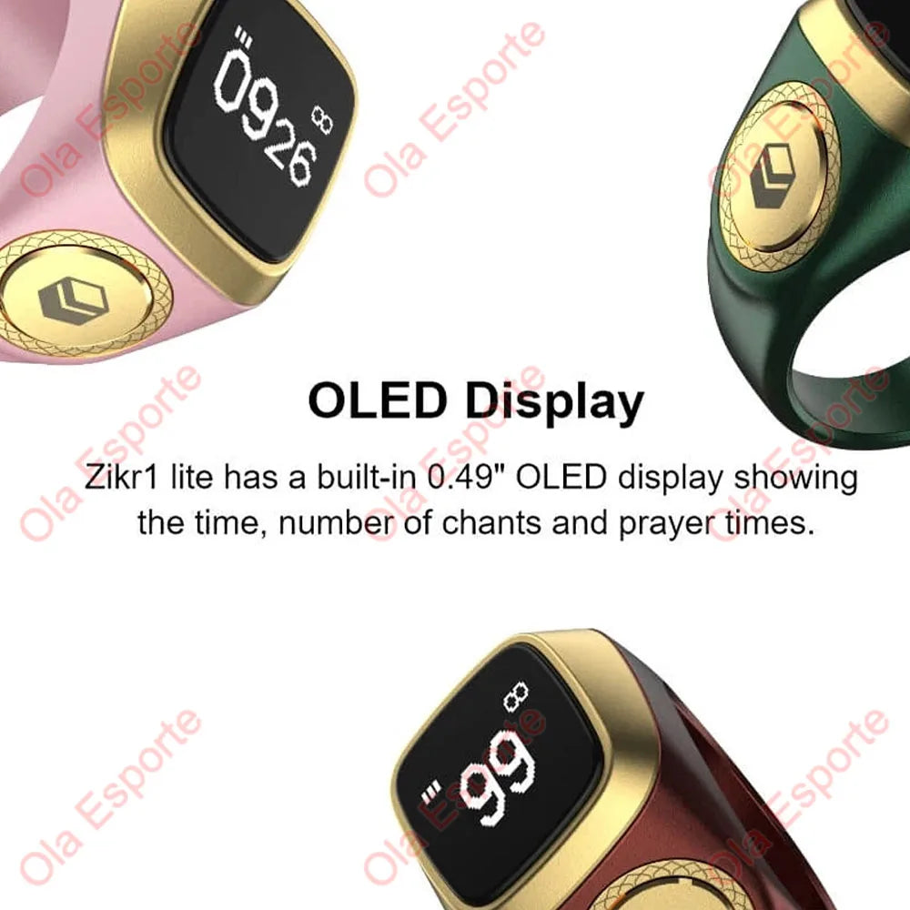 Ola Esporte Zikr1 Lite – Muslimischer Smart Ring mit Tasbih-Zähler, Gebetszeit & Qibla | Bluetooth 5.1 | 9 Farben