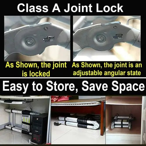 DayPlus Teleskopleiter, Klappleiter aus Edelstahl, tragbar, ausziehbar, Kapazität der Loft-Leiter, maximale Belastung 150 kg/330 lb, EN131