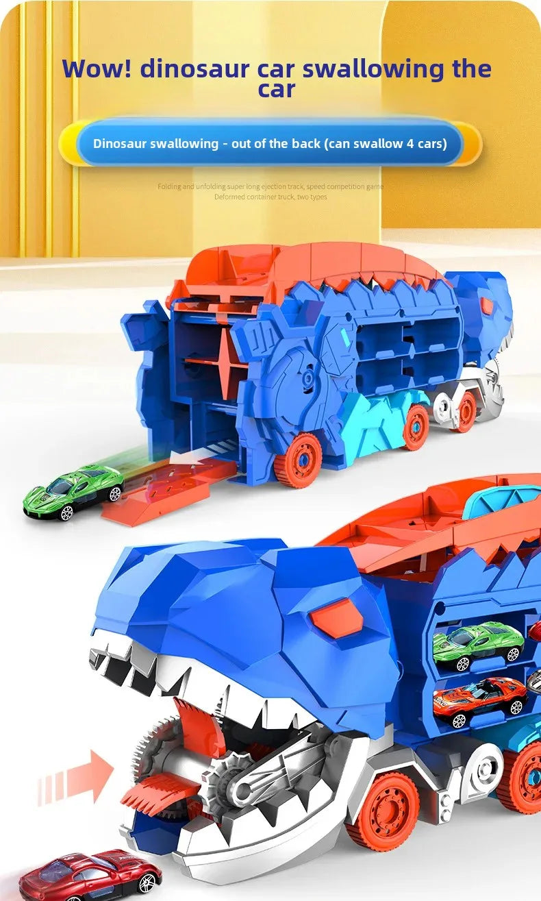 Großer neuer Dinosaurier, der Autos pielzeug isst, transformierbare Lager trägheit gleitendes Auto für Kinder intelligente Motorrad fans