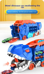 Großer neuer Dinosaurier, der Autos pielzeug isst, transformierbare Lager trägheit gleitendes Auto für Kinder intelligente Motorrad fans