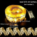 Lichterkette für den Innenbereich, batteriebetriebenes Weihnachtsband mit Lichtern, Weihnachtsbaum-Zubehör, Dekoration für Weihnachten, Neujahr