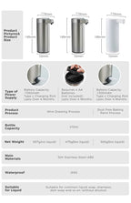 Küchenseifenmaschine, automatischer Sensor, Händedesinfektionsmittel, intelligenter elektrischer Seifenspender für Körperwaschmittel, Edelstahl 304