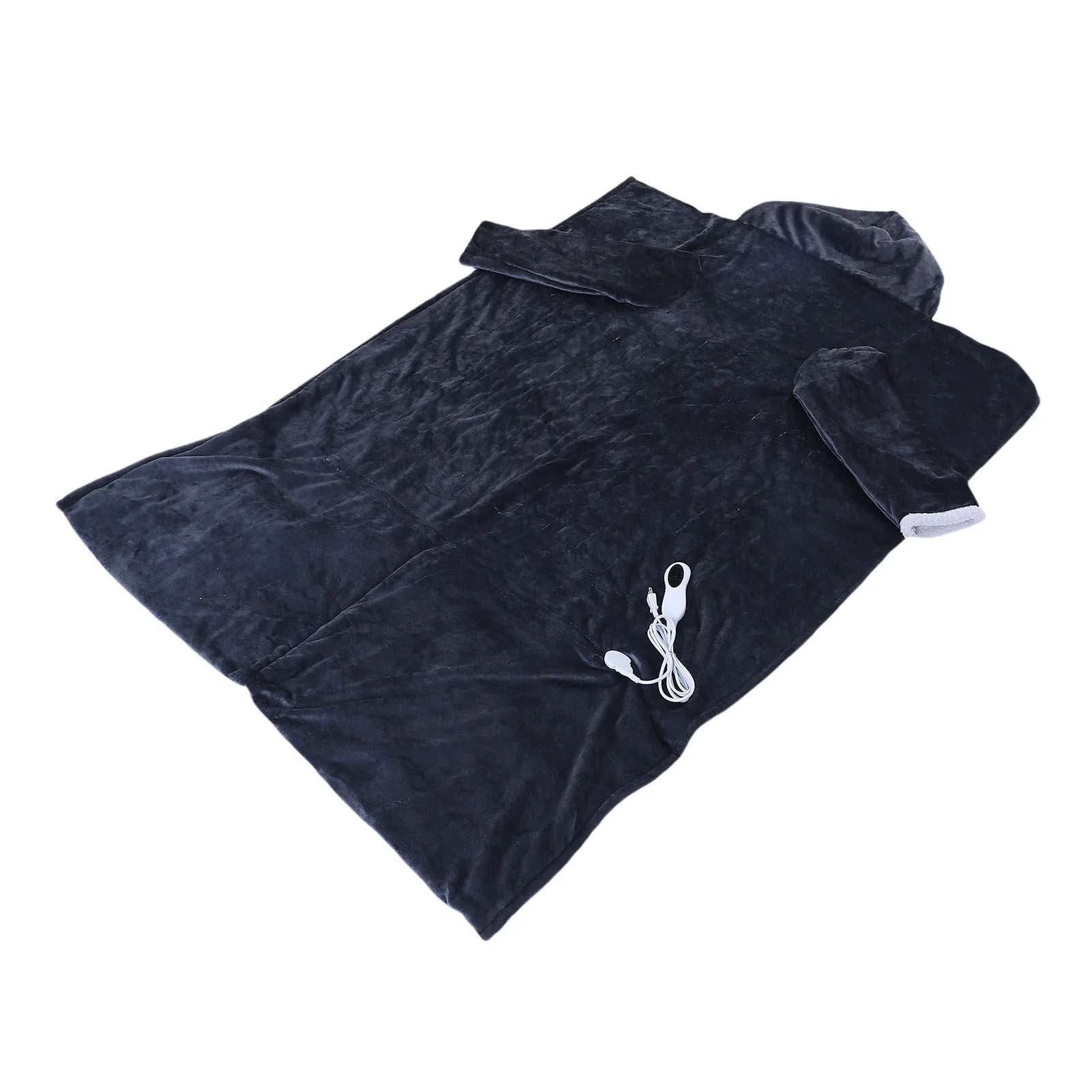 Heizdecke mit Ärmeln, Kapuze und Fußtasche, Flanell, 10 Heizstufen, elektrische tragbare Decke mit 3-Zeiterfassung, 127 x 70 Zoll