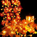 Halloween LED-Lichterkette Kürbis & Ahornblatt – Warmweiß, IP45, 1,5m / 3m / 6m