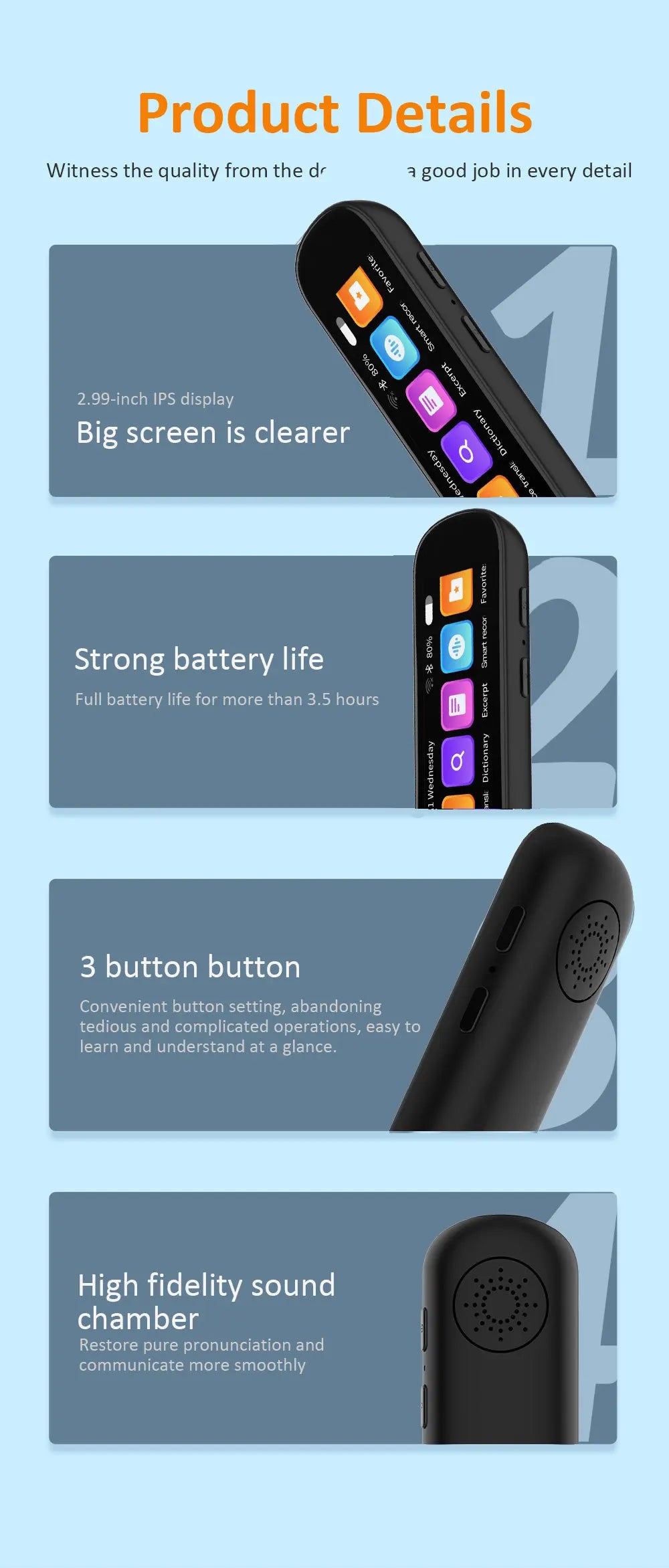 S6 Pro Smart Voice Scan Translator Pen Multifunktions-Übersetzung