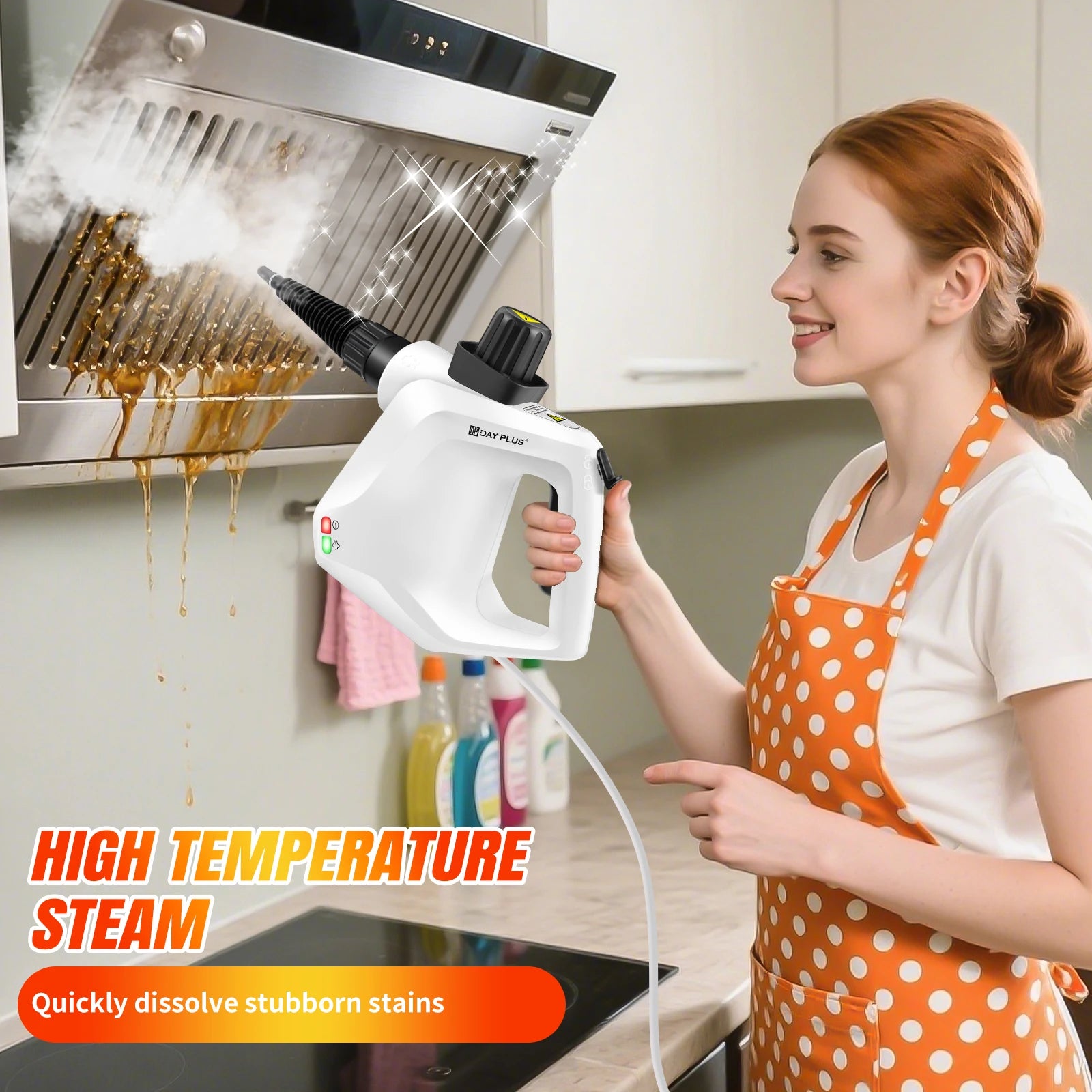Handdampfreiniger 1000W – Multifunktional mit 9 Zubehörteilen, 100–110°C, 400ml Tank | IPX4