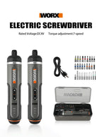 Worx WX242 Elektroschrauber-Set, intelligenter Akku-Bohrschrauber, Schraubendreher, USB-Ladegriff, 30-teiliges Set, Elektroschrauber