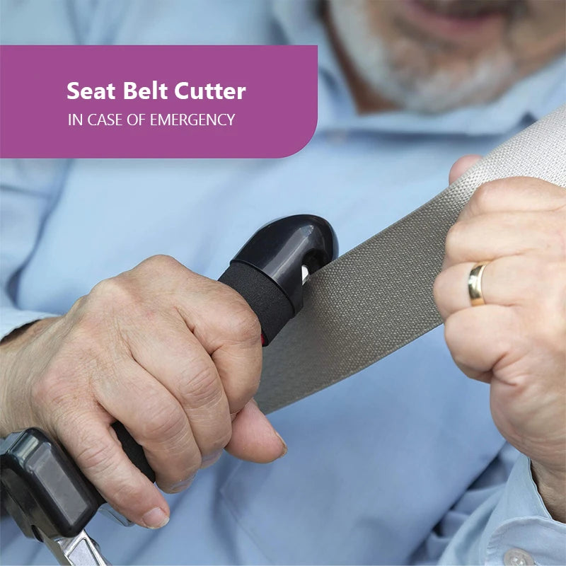 SEAMETAL Tragbarer Auto-Hilfsgriff für ältere Menschen, 180 kg belastbarer 3-in-1-Autogriff/Notfallhammer ‌   Rutschfest, kratzfrei