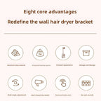 Haartrockner-Ständer, Haartrockner-Halter, Wandhalterung, drehbarer Haartrockner-Rack, stanzfrei, 2025, Haar-Styling-Werkzeuge, Organizer für Badezimmer