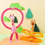 Kinder Saugnapf Spielzeug Pop Tubes Stress Relief Teleskop Giraffe Hand Spielzeug Sensorischen Faltenbalg Spielzeug Anti-stress Squeeze Spielzeug geschenk