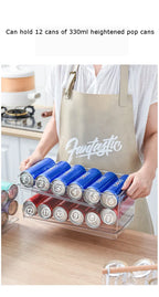 Stapelbarer Kühlschrank-Organizer, Behälter, Pop-Soda-Dosenspender, Getränkehalter für Kühlschrank, durchsichtiges Kunststoff-Aufbewahrungsregal für Lebensmittel in Dosen