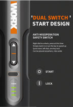 Worx WX242 Elektroschrauber-Set, intelligenter Akku-Bohrschrauber, Schraubendreher, USB-Ladegriff, 30-teiliges Set, Elektroschrauber