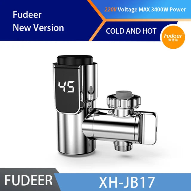 Fudeer 3400 W 220 V Elektrische Küche Warmwasserbereiter Wasserhahn Instant Hot Edelstahl Wasserhahn Heizung Kaltheizung Wasserhahn