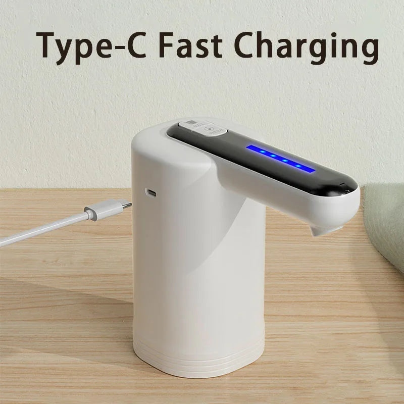 Doppelte Pumpen, leistungsstarker automatischer Wasserspender, tragbare Wasser-Gallonen-Flaschenschalterpumpe, USB-Aufladung für Zuhause, Küche, Büro