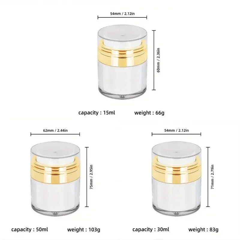 15/30/50ML Leere Airless Pumpe Jar Nachfüllbare Cremes Gele Lotionen Dispenser Creme Jar Vakuum Flasche Push-unten Pumpe Dispenser