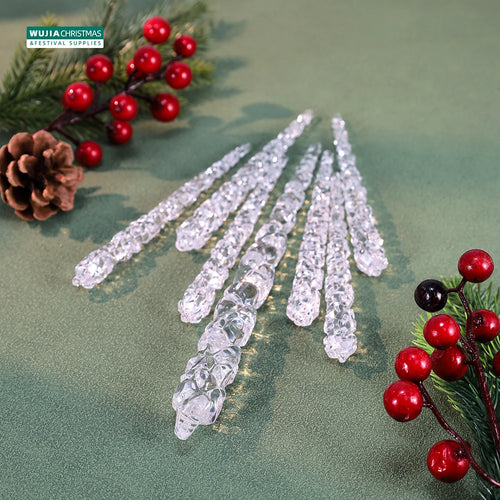 10 stücke Weihnachten Dekoration Acryl Klar eiszapfen Simulation Eis Weihnachten Baum Hängende Ornamente Winter Party Neue Jahr Decor Liefert