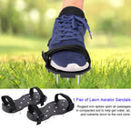 Rasenbelüfter-Schuhe, 1 Paar Rasenbelüfter-Sandalen, robuste Gras-Schuhe mit Spikes und Kunststoffschnalle, Gartenwerkzeug, Rasensandalen