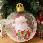 60 cm transparenter riesiger aufblasbarer Weihnachtskugel mit Lichtern, Weihnachtsschmuck, Weihnachts-PVC, aufblasbarer dekorierter Ball
